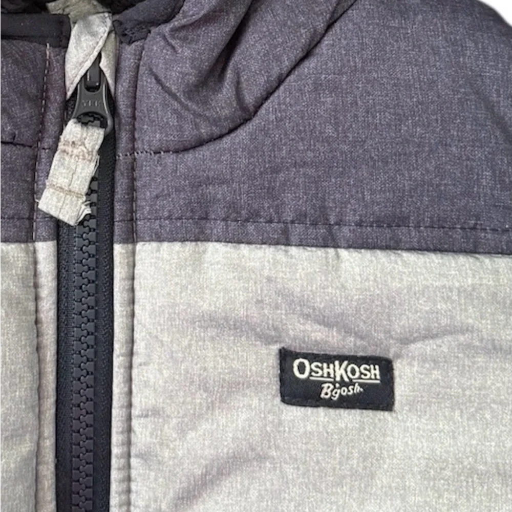OshKosh B'gosh Cozy Colorblock Navy/Gray Bear Hooded Snowsuit